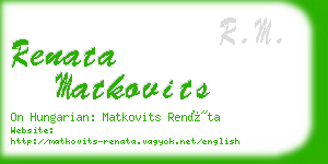 renata matkovits business card